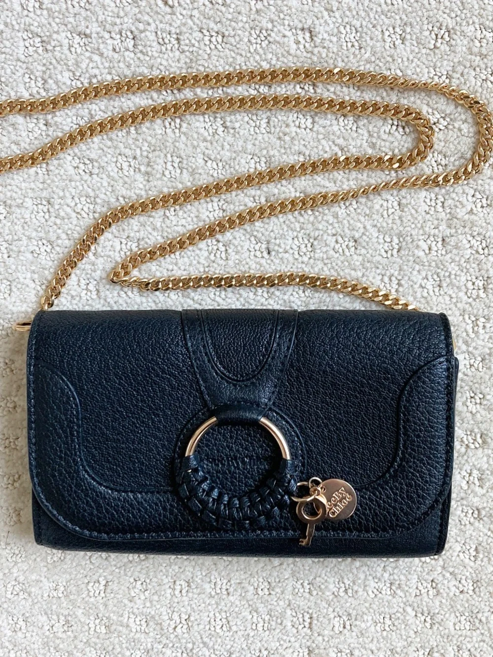 See by Chloe Black Leather Hana Wallet on Chain - Picture 2 of 14